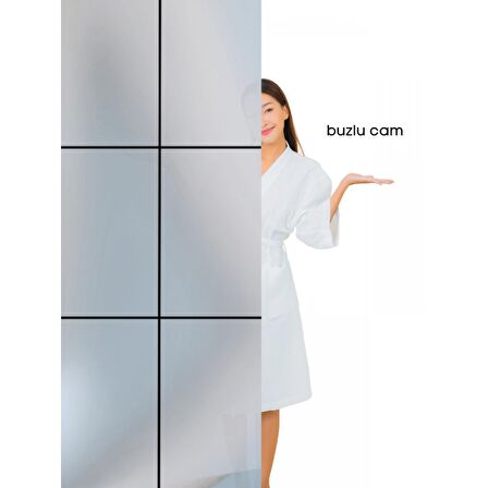 Durul Duşakabin Kare Komple Buzlu Siyah Çizgi 5mm H:190