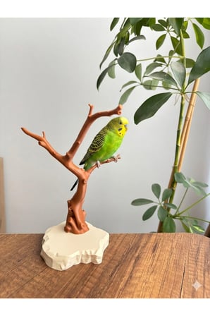 Doğal Dal Tasarımlı Muhabbet Kuşu Tünek Ağacı | Dekoratif Kuş Tüneği | PLA+ 3D Baskı | 20 cm