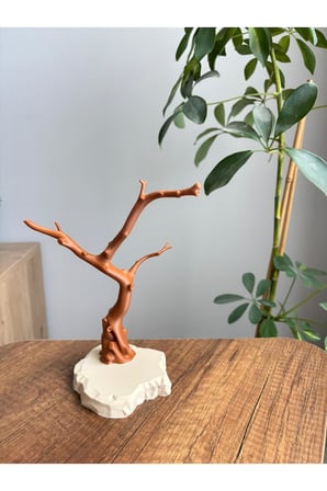 Doğal Dal Tasarımlı Muhabbet Kuşu Tünek Ağacı | Dekoratif Kuş Tüneği | PLA+ 3D Baskı | 20 cm