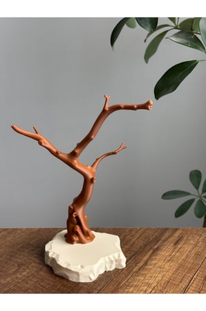 Doğal Dal Tasarımlı Muhabbet Kuşu Tünek Ağacı | Dekoratif Kuş Tüneği | PLA+ 3D Baskı | 20 cm