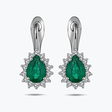 Pırlanta Zümrüt Küpe