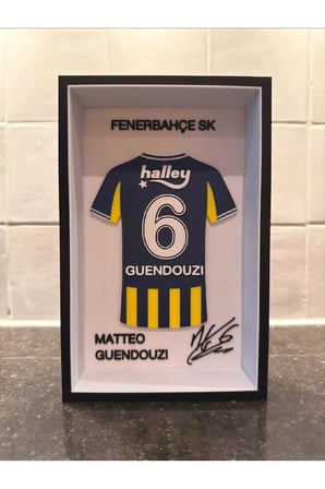 Fenerbahçe Matteo Guendouzi 6 3D Kabartmalı Çerçeveli Forma Tablo - Taraftar Hediyelik Masa Ve Duvar Dekoru