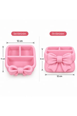 Fiyonk Makyaj Organizeri 3 Bölmeli – Kozmetik, Takı ve Aksesuar Düzenleyici - Pembe
