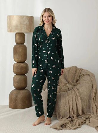 BOYRAZ SÜET DÜĞMELİ PİJAMA TAKIMI