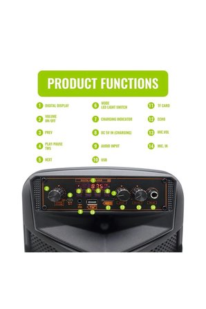 20W BLUETOOTH HOPARLÖR KABLOLU MİKROFONLU TWS ÖZELLİKLİ UZAKTAN KUMANDALI ŞARJLI SPEAKER