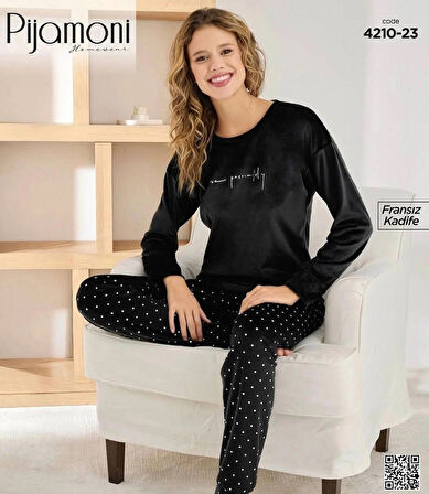 Pijamoni Fransız kadife pijama takım