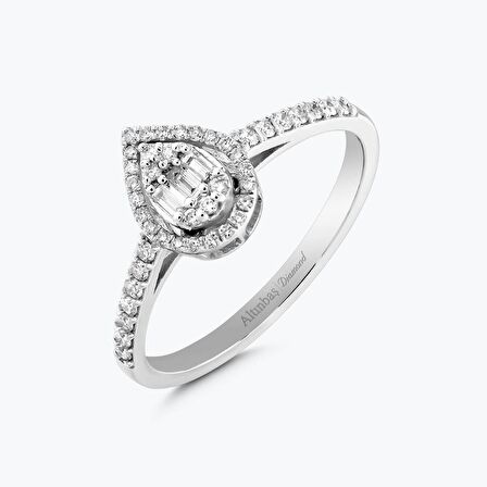 Pırlanta Baget Damla Yüzük