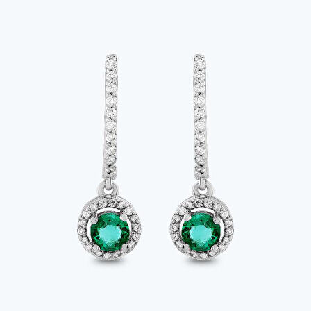 Pırlanta Zümrüt Küpe