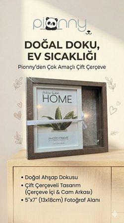 Pionny 2 Fotoğraflı Büyük Boy Sürgülü Dekoratif Ahşap Çerçeve 13x18 cm – Koyu Kahve