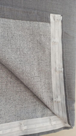 CEYLAN Home Balkon Perdesi Brandası Kuş Gözü Seçenekli Düz Gri