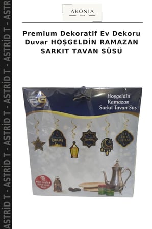 Premium Dekoratif Ev Dekoru Duvar HOŞGELDİN RAMAZAN SARKIT TAVAN SÜSÜ