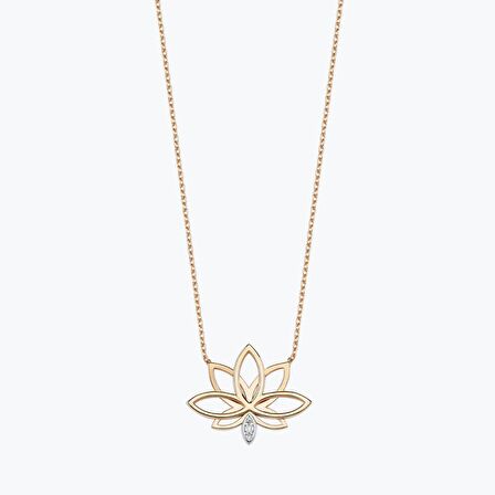Pırlanta Lotus Kolye
