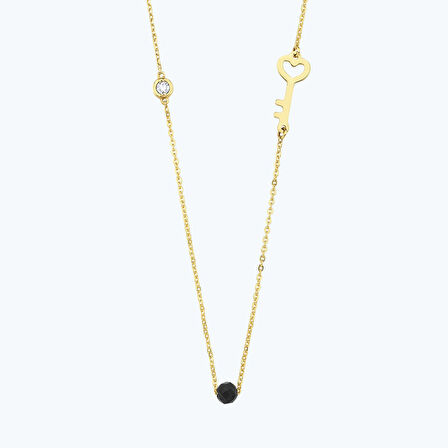 Pırlanta Spinel Taşlı Anahtar Kolye