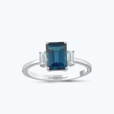 Pırlanta Emerald Topaz Yüzük