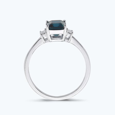Pırlanta Emerald Topaz Yüzük