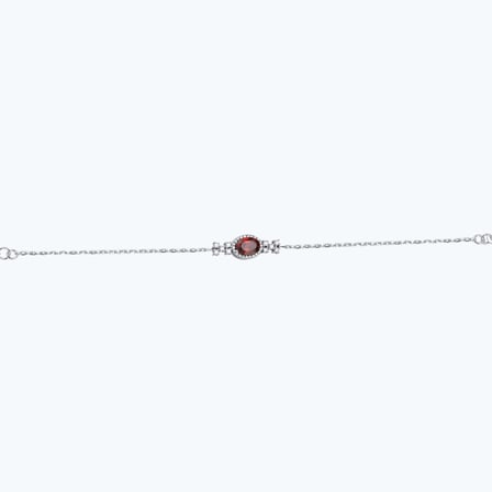 Pırlanta Rhodolite Taşlı Oval Bileklik