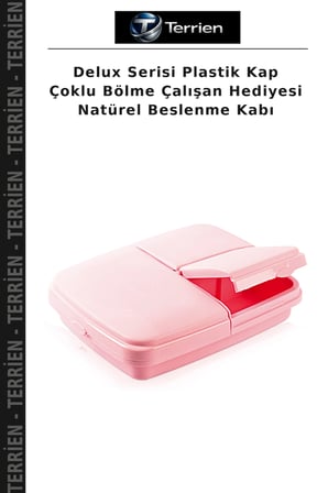 Delux Serisi Plastik Kap Çoklu Bölme Çalışan Hediyesi Natürel Beslenme Kabı