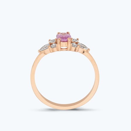 Pırlanta Pembe Safir Oval Yüzük