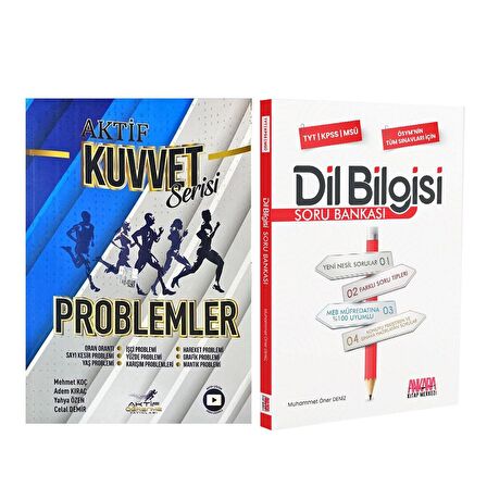 Aktif Problemler ve AKM Dil Bilgisi Soru Bankası Seti 2 Kitap