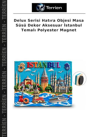 Delux Serisi Hatıra Objesi Masa Süsü Dekor Aksesuar İstanbul Temalı Polyester Magnet