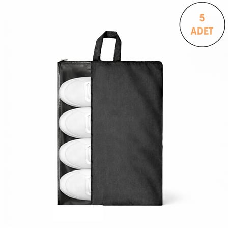 Microcase Çok Amaçlı Şeffaf Pencereli Ayakkabı Düzenleyici Seyahat Çantası Hurç 50x40 CM 5 Adet AL5502