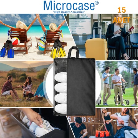 Microcase Çok Amaçlı Şeffaf Pencereli Ayakkabı Düzenleyici Seyahat Çantası Hurç 50x40 CM 5 Adet AL5502