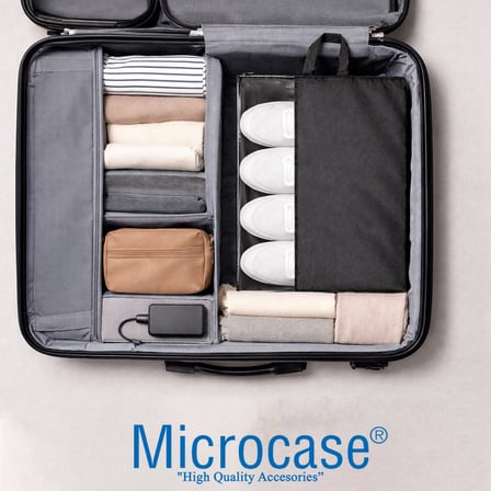 Microcase Çok Amaçlı Şeffaf Pencereli Ayakkabı Düzenleyici Seyahat Çantası Hurç 50x40 CM 5 Adet AL5502