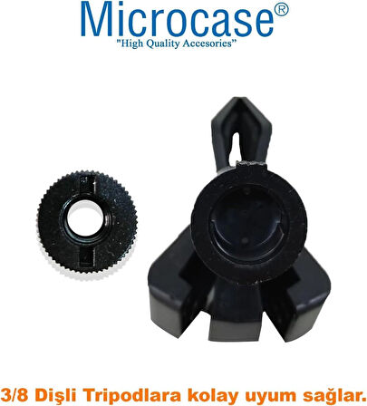 Microcase 360 Derece Ayarlanabilir Metal  3/8 Tripod Monopod Işık Standı Başlığı - AL4622 SİYAH