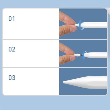 Baseus Smooth Writing & Pencil 1 ve 2 Tablet Kalemi Yedek Uç Seti – 2 Adet Beyaz