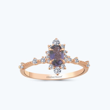 Pırlanta Topaz Oval Yüzük