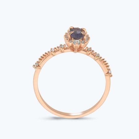 Pırlanta Topaz Oval Yüzük