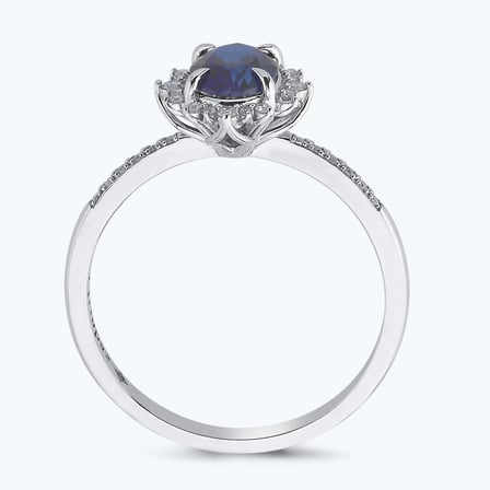 Pırlanta Safir Oval Yüzük