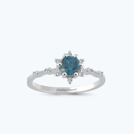 Pırlanta London Blue Topaz Yüzük