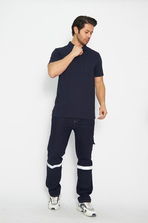 Mervem Lakos T-Shirt Polo Yaka Lacivert