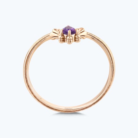 Pırlanta Ametist Damla Yüzük