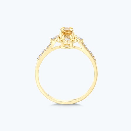 Pırlanta Sitrin Oval Yüzük