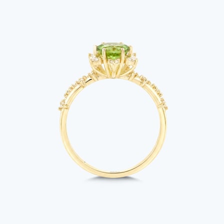 Pırlanta Yeşil Topaz Vintage Yüzük
