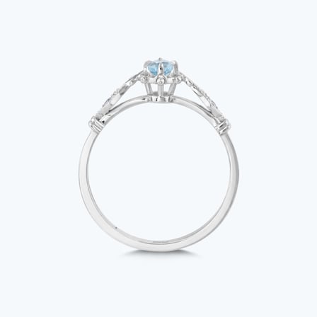 Pırlanta Mavi Topaz Oval Yüzük