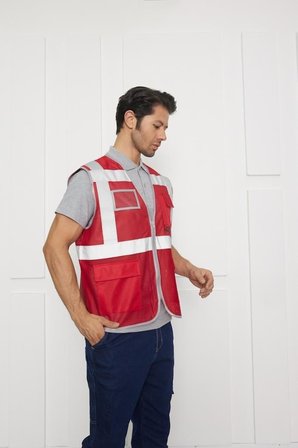 Orange Safety Mühendis Tipi Fileli İkaz Yeleği