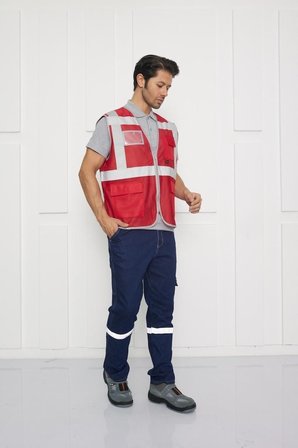 Orange Safety Mühendis Tipi Fileli İkaz Yeleği