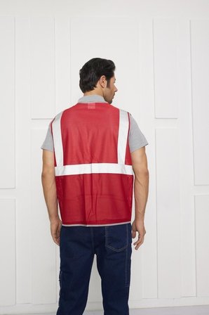 Orange Safety Mühendis Tipi Fileli İkaz Yeleği