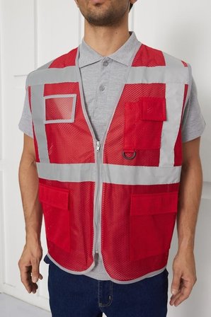 Orange Safety Mühendis Tipi Fileli İkaz Yeleği
