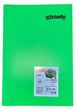 Mynote Text Neon Defter A5 60 Yp Kareli
