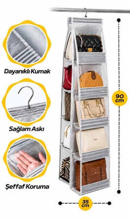 Pionny 10 Cepli Şeffaf Çanta Gardrobu