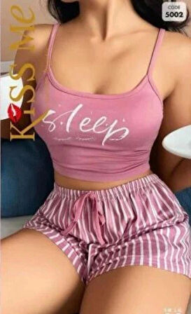 ÇİZGİLİ ŞORTLU İKİLİ TAKIM