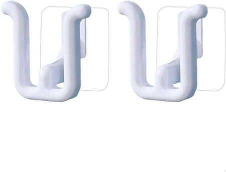 Microcase Güçlü Plastik Yapışkanlı Banyo Hol vb. Alan için Terlik Askılığı AL4469 - 2 Adet Beyaz