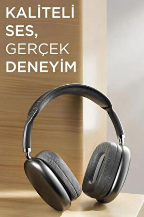 Pro Max Siyah Kablosuz 5.0 Mikrofonlu Sd Kart Girişli Aux Kablolu Bluetooth Kulaklık