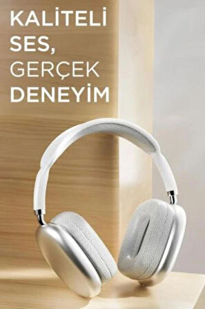 Pro Max Beyaz Kablosuz 5.0 Mikrofonlu Sd Kart Girişli Aux Kablolu Bluetooth Kulaklık