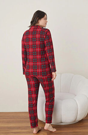 BOYRAZ SÜET DÜĞMELİ PİJAMA TAKIMI