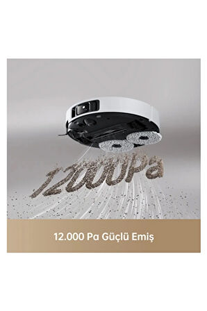 12000Pa emiş gücüyle Ultra Robot Süpürge Beyaz-(X40 Ultra)